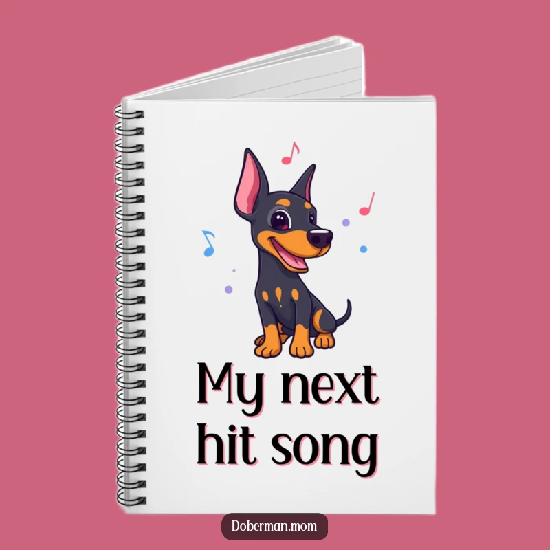 Funny Music Notebook: Doberman's Rhythms, Hilarious Journal