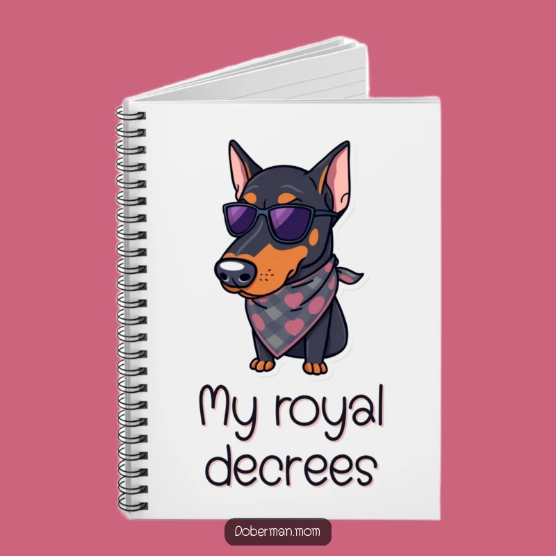 Funny Regal Doberman Notebook: Stylish Bandana Journal for Dog Lovers' Notes