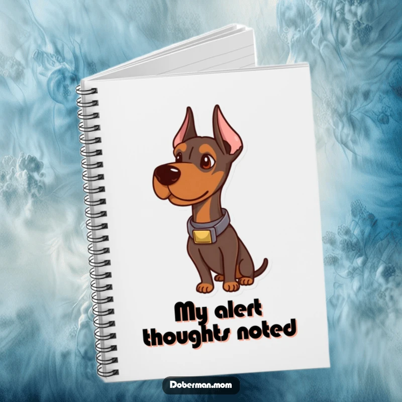 Funny Doberman Notebook: An alert Doberman with a sophisticated collar, ready to record your brilliant, funny thoughts.
