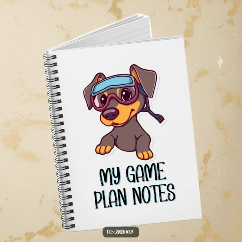 Funny Sports Doberman Notebook: A Doberman with tiny sports goggles, ready to record your funny, athletic ideas.