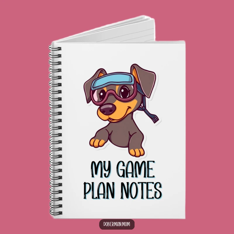 Funny Sports Doberman Notebook: Playful Goggles Dog's Ideas Journal