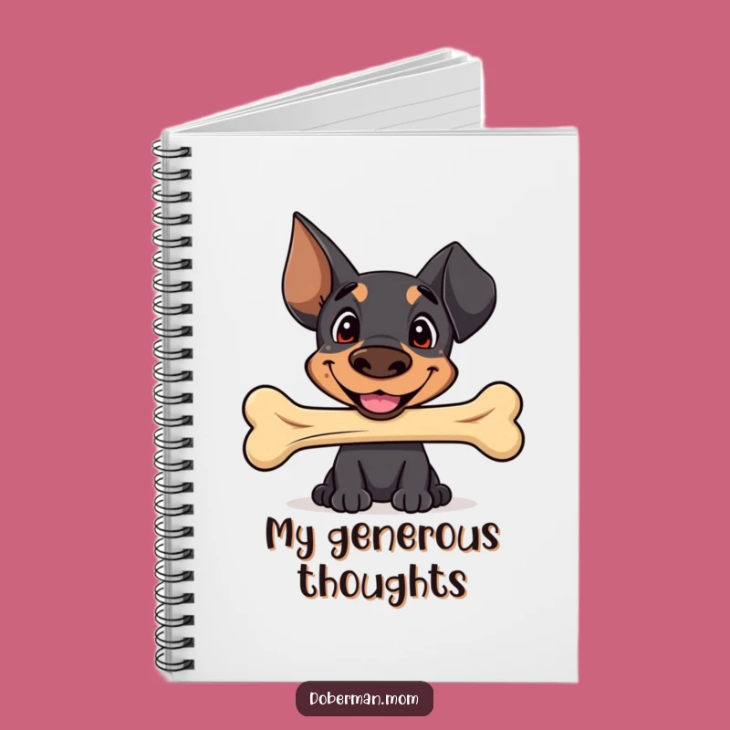 Funny Sweet Doberman Bone Notebook - Adorable Journal