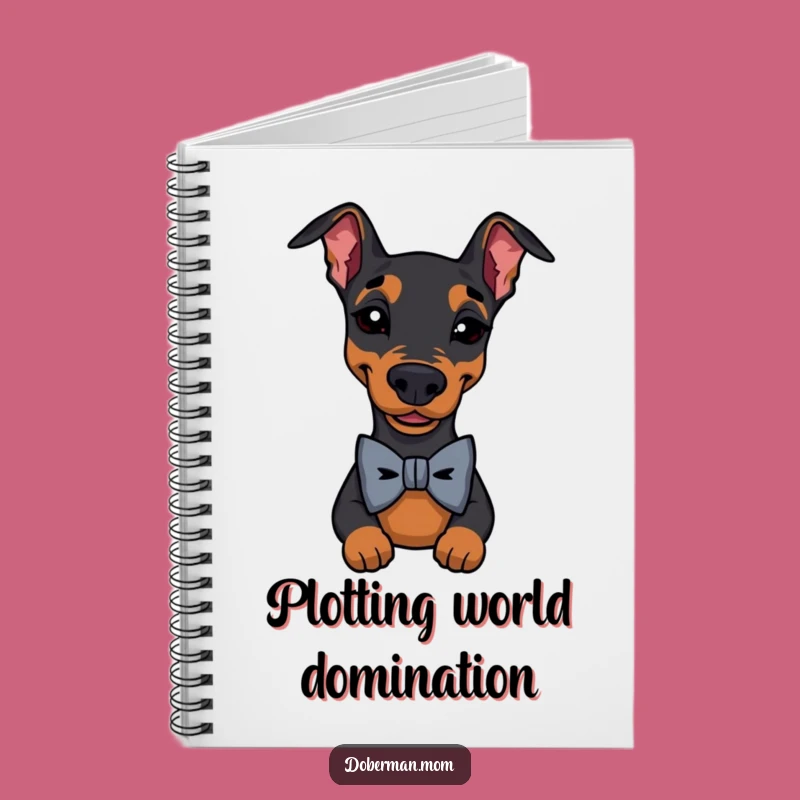 Funny Doberman Bow Tie Wink Notebook: Capture Ideas with Canine Class Gift