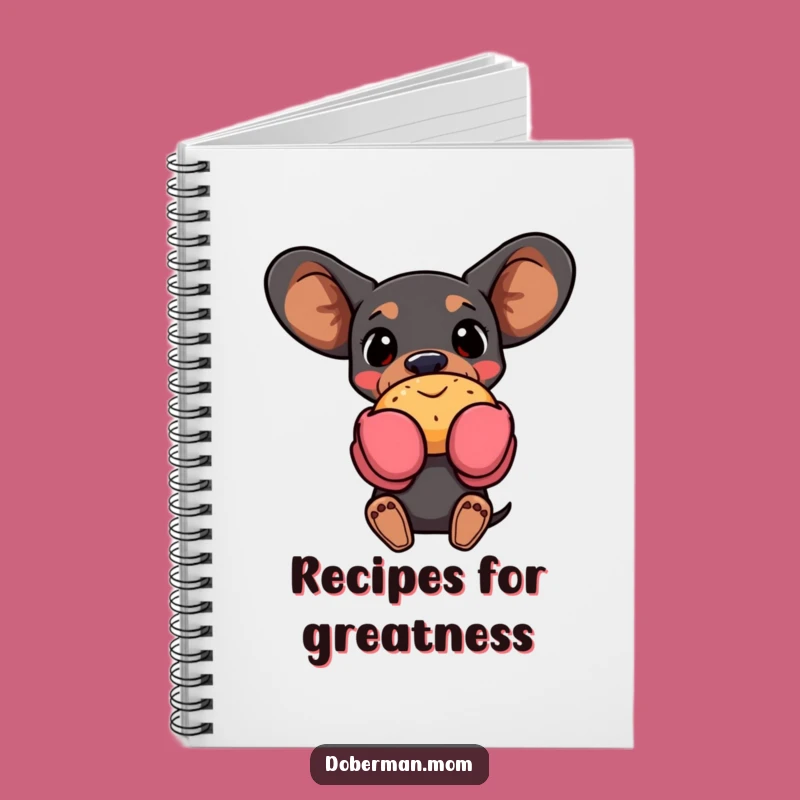 Funny Baking Doberman Notebook - Journal Your Recipes Hilariously Gift