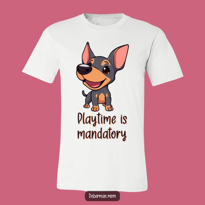 Funny Doberman T-Shirt: Playful Bark Tee, Get Noticed with This Interactive Design