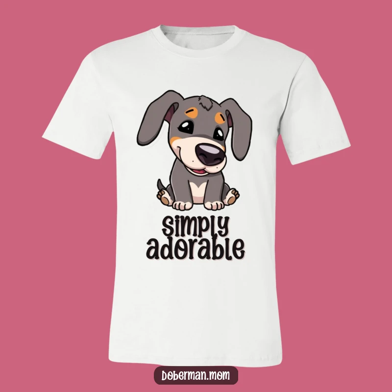 Funny Kawaii Doberman Bowing Tee: Adorable Anime Dog Shirt