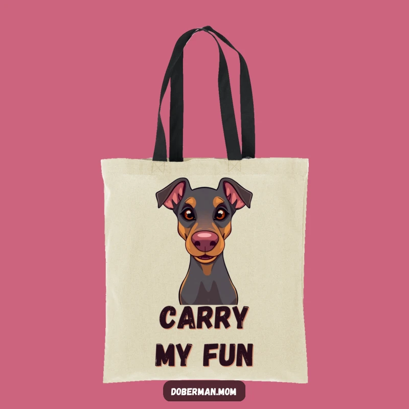 Playful Doberman Tote Bag: Carry Your Fun with a Wiggly Nose