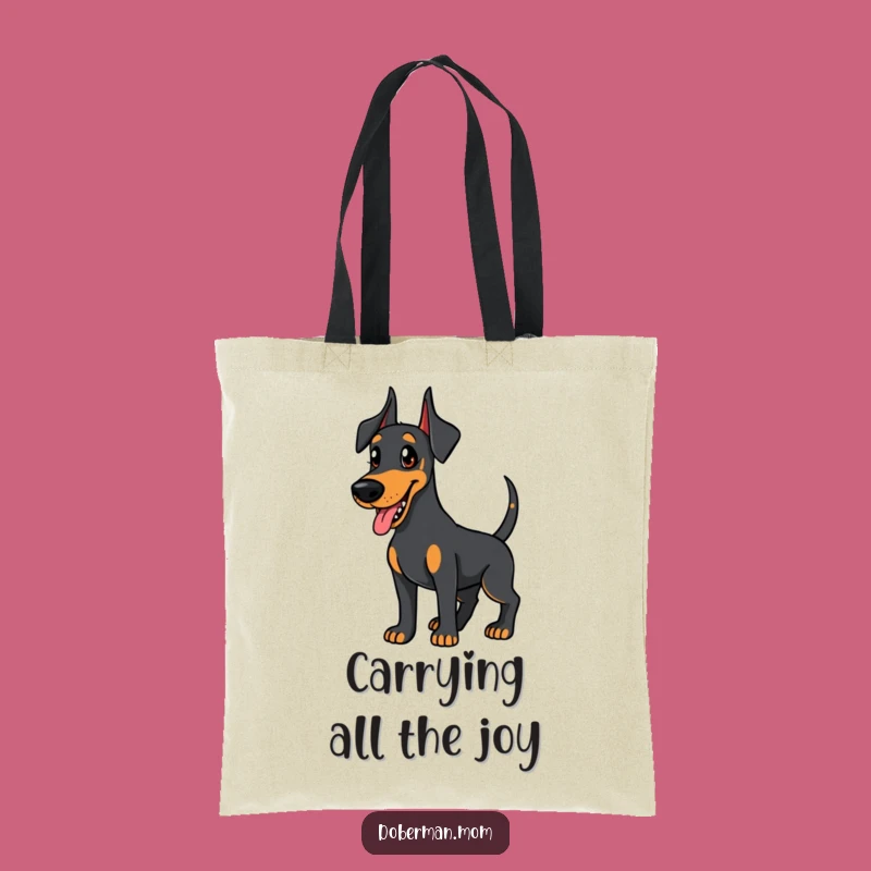 Funny Doberman Wagging Tail Tote Bag: Eager Friend - Humorous Accessory