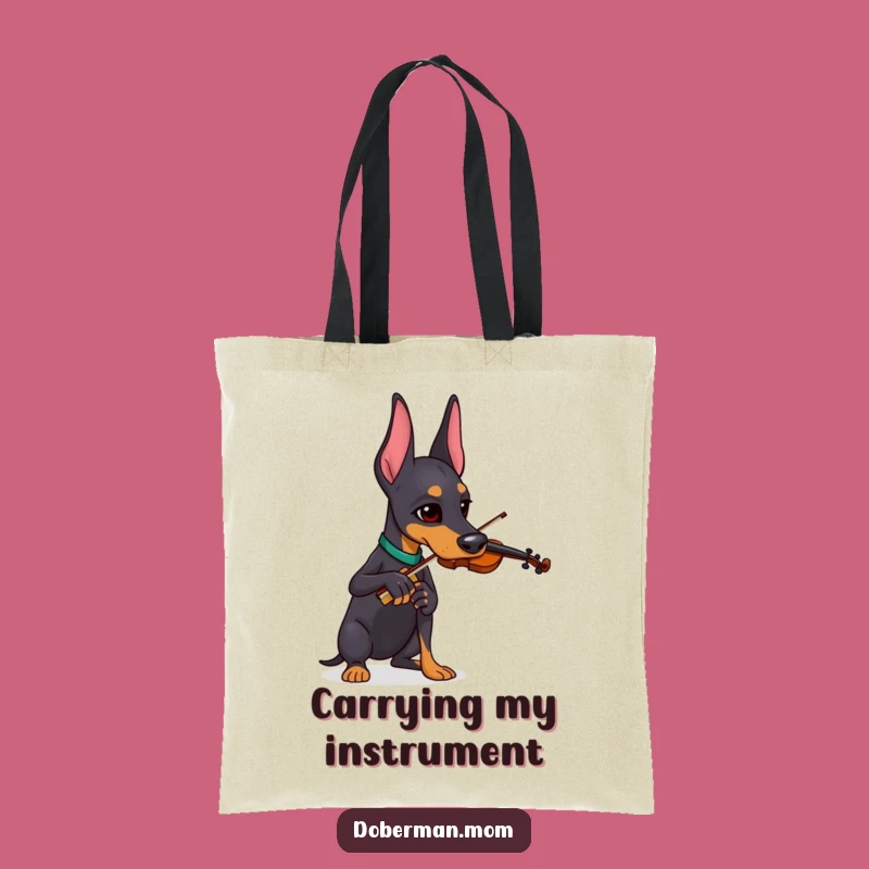 Funny Doberman Violinist Tote Bag: Carry Your Tunes and Laughs, Ideal Funny Gift