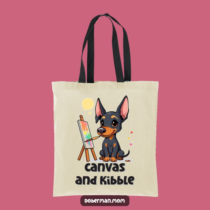 Funny Doberman Artist Tote Bag: Carry Your Creations in Style, A Chic Funny Gift