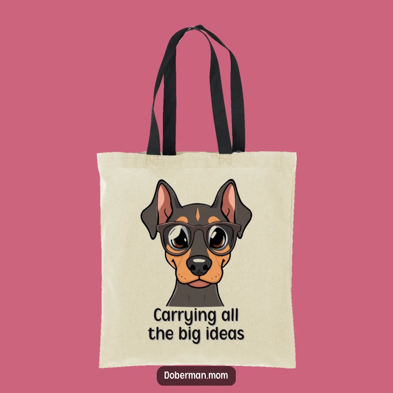 Funny Doberman Bookworm Tote Bag: A Chic & Clever Dog Accessory Gift