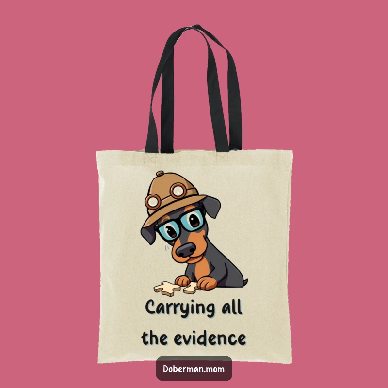 Funny Doberman Detective Tote Bag: Carry Your Clues in Style, A Versatile Funny Gift Bag
