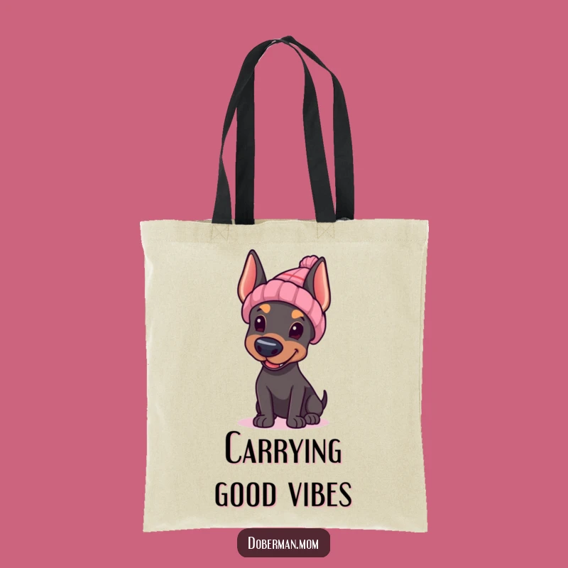 Funny Doberman Hat Wave Tote Bag: Carry Your Charm, Perfect Gift