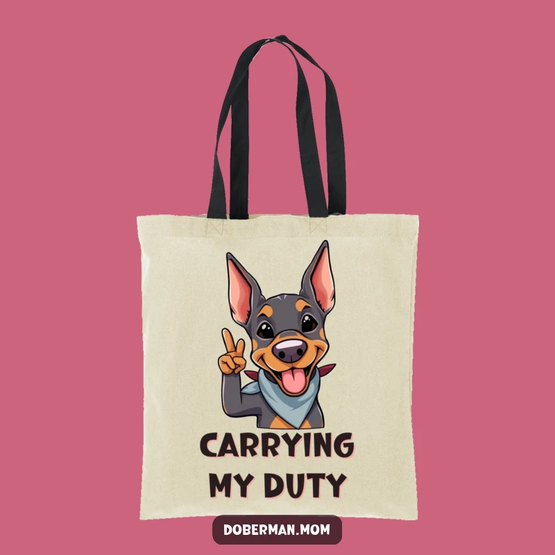 Funny Doberman Salute Tote Bag: Stylish and Humorous Dog Accessory