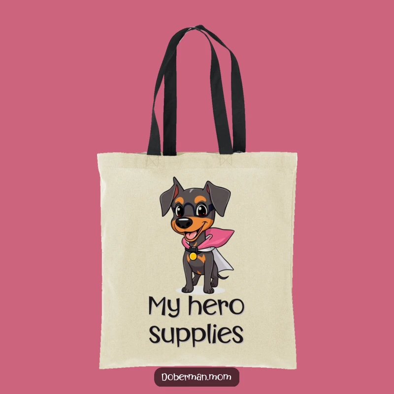 Funny Superhero Doberman Tote Bag: Carry Your Heroics with This Dog Bag